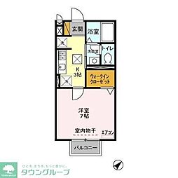 パテオ紙敷 1Kの間取図画像