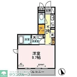 ロイヤルヒル三郷 1Kの間取図画像