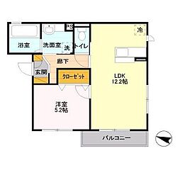 ラ・グラシューズ 1LDKの間取図画像