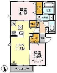 パークハイム 2LDKの間取図画像