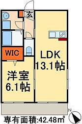 ラ・ルーチェ 1LDKの間取図画像