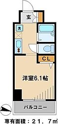 ラグジュアリーガーデン東松戸 ワンルームの間取図画像