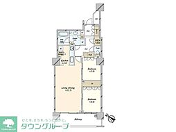 パークタワー東京イースト 2LDKの間取図画像