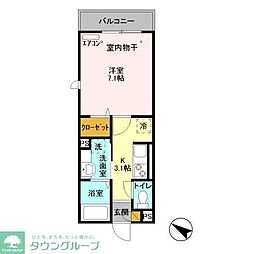 コンフォールドミール北松戸 1Kの間取図画像