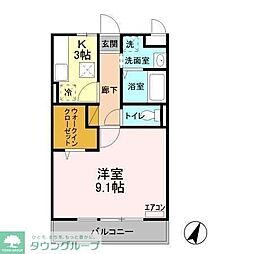 セレニティーホームズA 1Kの間取図画像