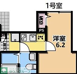 仮)ルーチェ北小金 1Kの間取図画像