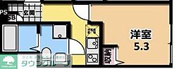 仮)ルーチェ北小金 1Kの間取図画像