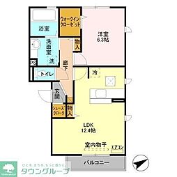 グラティア 1LDKの間取図画像