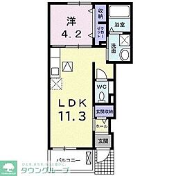グラースアビタシオン3 1LDKの間取図画像