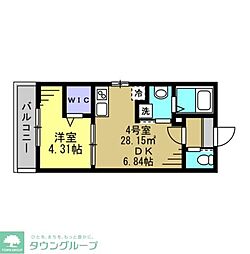 Ajour新松戸03 1DKの間取図画像