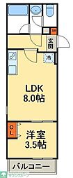 LEVICIA BLDG.III 1LDKの間取図画像