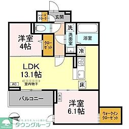 ソレイユ・イースト 2LDKの間取図画像