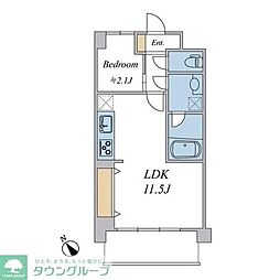 ラパシフィックC 1LDKの間取図画像