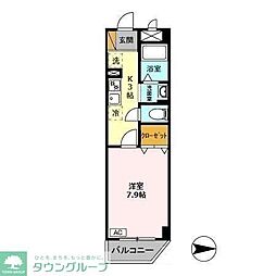 メゾン・ヴェール 1Kの間取図画像