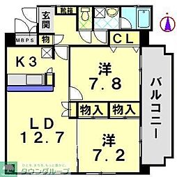 SERENOM 2LDKの間取図画像