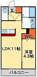 サンフローラ・エフ 1LDKの間取図画像