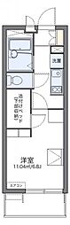 レオパレスプランドール八ヶ崎 1Kの間取図画像