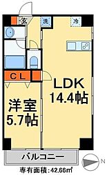 アークシティ松戸 1LDKの間取図画像