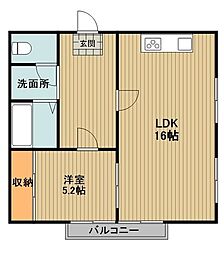 東武東上線 武蔵嵐山駅 3.1kmの賃貸アパート 2階1LDKの間取り