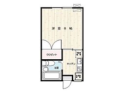 東武東上線 北坂戸駅 徒歩12分の賃貸アパート 2階1Kの間取り