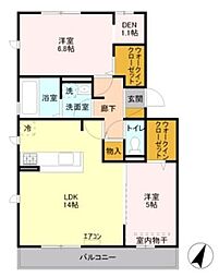 東武東上線 ふじみ野駅 徒歩10分の賃貸アパート 2階2LDKの間取り