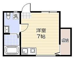西武新宿線 本川越駅 徒歩10分の賃貸アパート 1階ワンルームの間取り