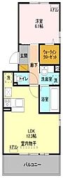 東武東上線 鶴ヶ島駅 徒歩12分の賃貸アパート 1階1LDKの間取り