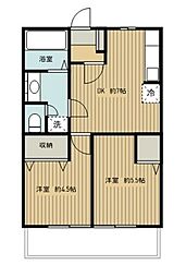 シティハイム翆 2DKの間取図画像