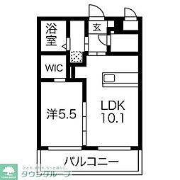 クレセール小川町 1LDKの間取図画像