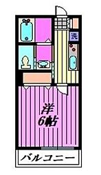 Mark Duo狭山 II 1Kの間取図画像