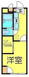 レオパレスグランツ3 1Kの間取図画像