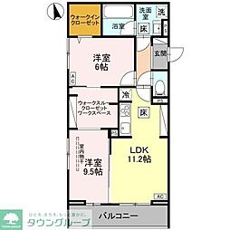 アーバンパレス21 2LDKの間取図画像