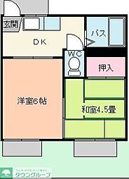 寿コーポ 2Kの間取図画像
