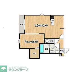 ジーメゾン川越的場アロー 1LDKの間取図画像