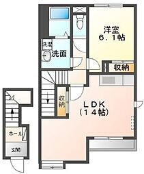 ラポート藤 1LDKの間取図画像