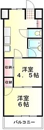 グロリアスマンションミフジ5号館 2Kの間取図画像