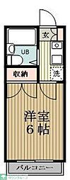 JR南武線 立川駅 徒歩15分の賃貸マンション 3階1Kの間取り