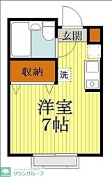 多摩都市モノレール 高松駅 徒歩10分の賃貸アパート 2階1Kの間取り