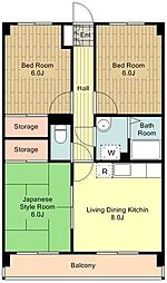 ラメール立川 5階3DKの間取り