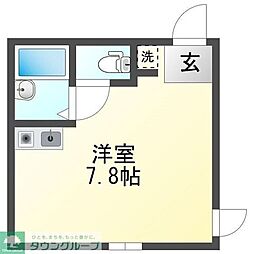 多摩都市モノレール 高松駅 徒歩15分の賃貸アパート 1階ワンルームの間取り