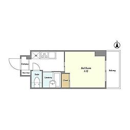 JR中央線 国立駅 徒歩3分の賃貸マンション 3階1Kの間取り