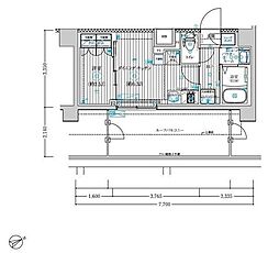 ブライズ調布飛田給 5階1DKの間取り