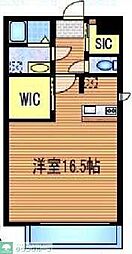 カリーノ玉川上水 3階1Kの間取り