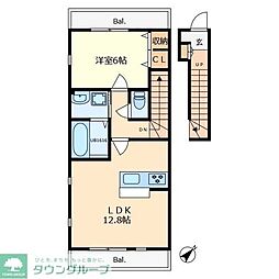 Ｓｗｅｅｔ　ＨｏｍｅII 205 2階1LDKの間取り