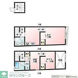 Recolte cinq(レコルトサンク) 3階1LDKの間取り