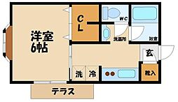 Tコーポ 1Kの間取図画像