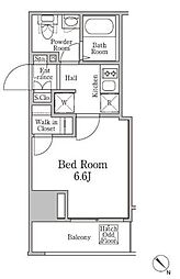 レジディア国立 1Kの間取図画像