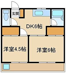 ハイシティ富士見 2DKの間取図画像