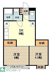 榎本第一ビル 2DKの間取図画像