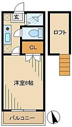 エスペランサ 1Kの間取図画像